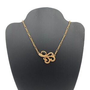 Vintage Golden Black Stone Design Necklace